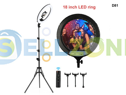 Τρίποδο Δαπέδου Ring Light 18 ιντσών με Βάση για Κινητά 210cm - D81