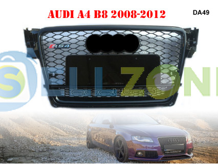 Μαύρη Κεντρική Μάσκα μπροστινού προφυλακτήρα για AUDI RS4 RS A4 B8 - DA49