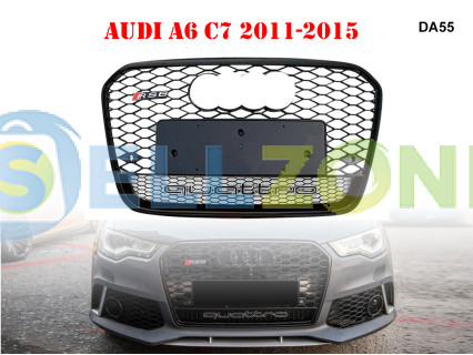 Σπορ μαύρη μάσκα μπροστινού προφυλακτήρα τύπου RS για AUDI A6 C7 12-15 - DA55