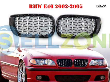 Διπλές γρίλιες νεφρά τύπου διαμαντιού για BMW 3 E46 - DBa31