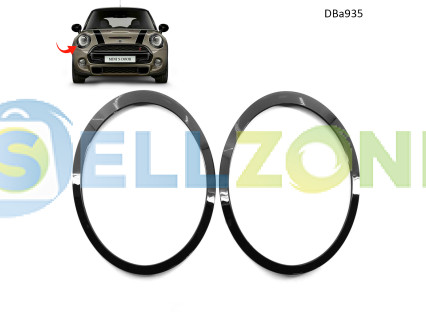 Μαύρα διακοσμητικά προβολέων για MINI F55 F56 F57 – Σετ δακτυλίων αριστερού και δεξιού τύπου – DBa935