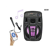 Ασύρματο ηχείο Bluetooth Karaoke + μικρόφωνο, φως LED και buffer - DD20 - Sellzone.bg Ασύρματο ηχείο Bluetooth Karaoke + μικρόφωνο, φως LED και buffer - DD20