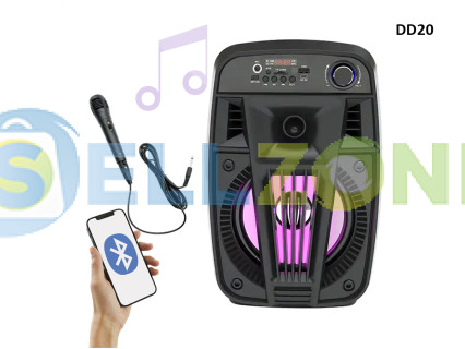 Ασύρματο ηχείο Bluetooth Karaoke + μικρόφωνο, φως LED και buffer - DD20