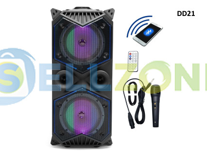 Ηχείο Bluetooth με ισχυρό στερεοφωνικό υπογούφερ + Μικρόφωνο και τηλεχειριστήριο - DD21