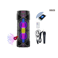 Ηχείο καραόκε Bluetooth με δυνατό μπάσο και φώτα LED + μικρόφωνο και τηλεχειριστήριο - DD23 - Sellzone.bg Ηχείο καραόκε Bluetooth με δυνατό μπάσο και φώτα LED + μικρόφωνο και τηλεχειριστήριο - DD23