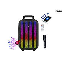 Ηχείο καραόκε με φώτα Bluetooth και RGB + μικρόφωνο και τηλεχειριστήριο - DD26 - Sellzone.bg Ηχείο καραόκε με φώτα Bluetooth και RGB + μικρόφωνο και τηλεχειριστήριο - DD26