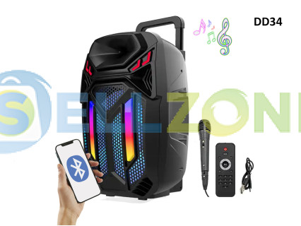 Ηχείο Karaoke Party με δύο μικρόφωνα και ηχείο 15 ιντσών - DD34