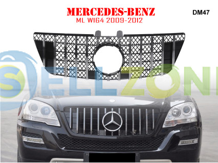Μπροστινή γρίλια με ασημιές αποχρώσεις για Mercedes ML W164 09-12 y AMG - DM47