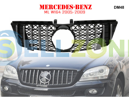 Μπροστινή γρίλια GT με ασημιές αποχρώσεις για Mercedes ML W164 05-09 AMG - DM48