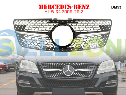 Μπροστινή γρίλια με ασημιές αποχρώσεις τύπου Diamond για Mercedes ML W164 09-12 AMG - DM53