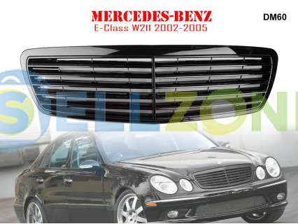 Μπροστινή γυαλιστερή μαύρη γρίλια AMG για Mercedes E W211 02-05. - DM60