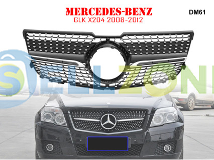 Μπροστινή γρίλια με ασημιές αποχρώσεις τύπου Diamond για Mercedes GLK X204 08-12 - DM61