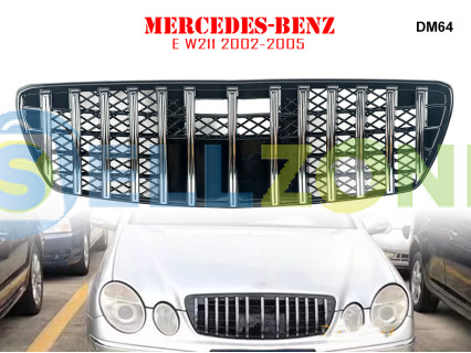 Μπροστινή γρίλια με ασημιές αποχρώσεις για Mercedes E W211 02-05. - DM64