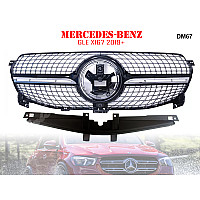 Μπροστινή γρίλια με ασημιές αποχρώσεις τύπου Diamond για Mercedes GLE W167 2019+ - DM67