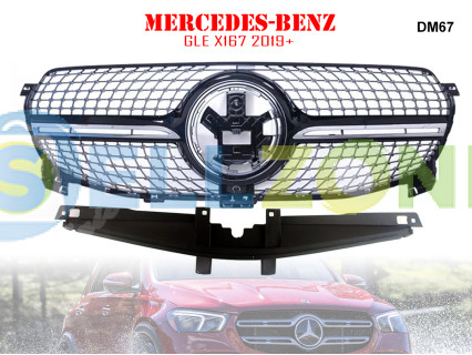 Μπροστινή γρίλια με ασημιές αποχρώσεις τύπου Diamond για Mercedes GLE W167 2019+ - DM67