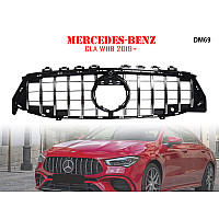 Μπροστινή γρίλια με ασημιές αποχρώσεις τύπου GT για Mercedes CLA W118 2019+ - DM69