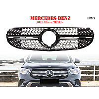 Μπροστινή γρίλια με ασημιές αποχρώσεις τύπου Diamond για Mercedes GLC X253 2019+ - DM72