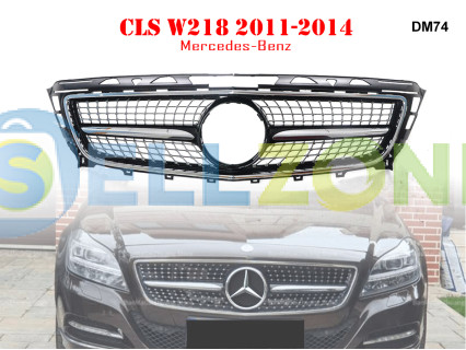 Μπροστινή γρίλια με ασημιές αποχρώσεις τύπου Diamond για Mercedes CLS W218 11-14 . AMG - DM74