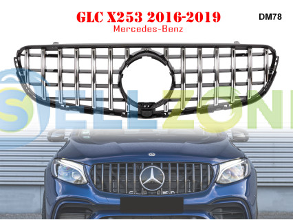 Μπροστινή γρίλια τύπου GT με ασημιές αποχρώσεις για Mercedes GLC X253 16-19 ετών - DM78