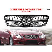 Μπροστινή γρίλια με ασημιές αποχρώσεις τύπου Diamond για Mercedes C W203 - DM88 - Sellzone.bg Μπροστινή γρίλια με ασημιές αποχρώσεις τύπου Diamond για Mercedes C W203 - DM88