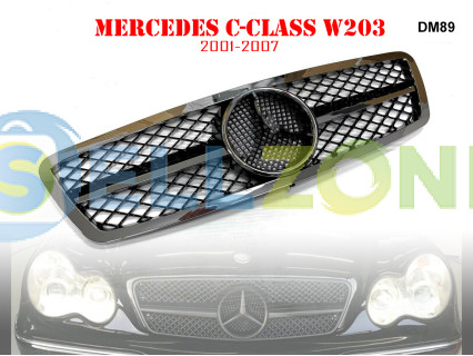 Σπορ μαύρη γρίλια τύπου AMG για Mercedes C W203 - DM89