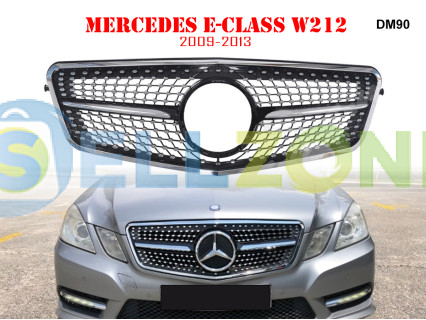Μπροστινή γρίλια με ασημιές αποχρώσεις τύπου Diamond για Mercedes E W212 - DM90