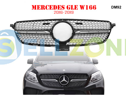 Μπροστινή γρίλια με ασημιές αποχρώσεις τύπου Diamond για Mercedes GLE W166 - DM92