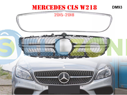 Μπροστινή γρίλια με ασημιές αποχρώσεις τύπου Diamond για Mercedes CLS W218 - DM93