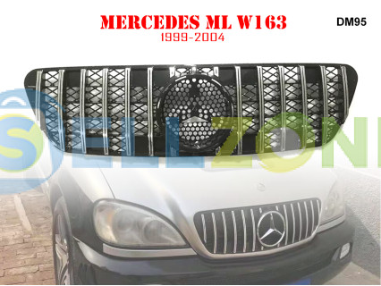 Μπροστινή γρίλια με ασημιές αποχρώσεις για ML W163 1999-2004 - DM95