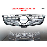 Μπροστινή γρίλια με ασημιές αποχρώσεις τύπου Diamond για Mercedes ML W166 2011-2015 - DM97 - Sellzone.bg Μπροστινή γρίλια με ασημιές αποχρώσεις τύπου Diamond για Mercedes ML W166 2011-2015 - DM97