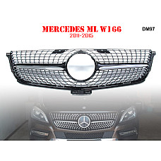 Μπροστινή γρίλια με ασημιές αποχρώσεις τύπου Diamond για Mercedes ML W166 2011-2015 - DM97 - Sellzone.bg Μπροστινή γρίλια με ασημιές αποχρώσεις τύπου Diamond για Mercedes ML W166 2011-2015 - DM97
