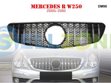 Μπροστινή γρίλια GT με ασημιές αποχρώσεις  Mercedes R W250 2005-2010 - DM98