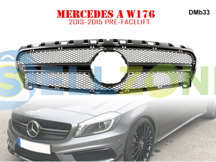 Μπροστινή μαύρη μάσκα AMG για Mercedes A W176 - DMb33