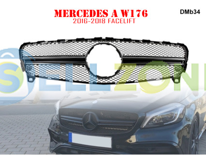 Μπροστινή μαύρη μάσκα AMG για Mercedes A W176 - DMb34