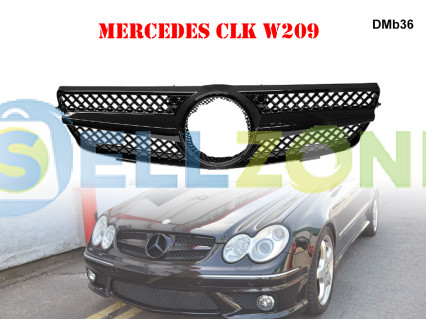 Mercedes CLK W209 Μαύρη μπροστινή μάσκα προφυλακτήρα AMG - DMb36