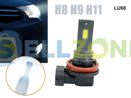 Λαμπτήρες LED H8 H9 H11 12V/24V για αυτοκίνητα, τσιπ COB 6500K 12000LM - LU68