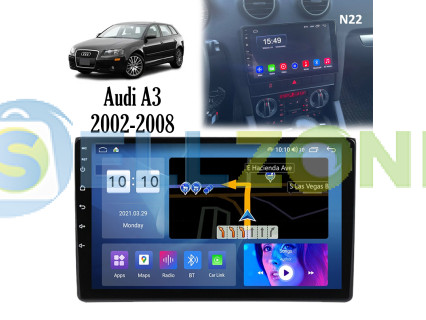 Οθόνη πολυμέσων 9,8 ιντσών υψηλής ποιότητας για AUDI A3 8P 02 - 08 – N22