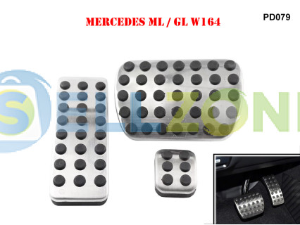 Σετ Πεταλιέρες Αυτοκινήτου Αλουμινίου 3τμχ για Mercedes ML W164 W166 - PD079