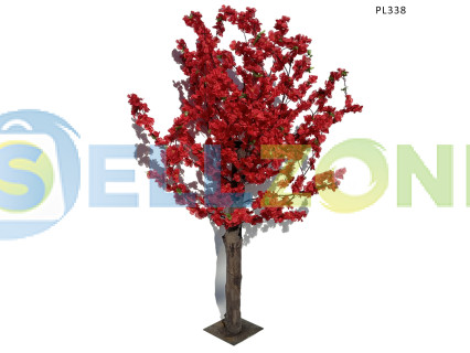 Τεχνητό κόκκινο δέντρο Ροδακινιά για διακόσμηση 1.5m - PL338