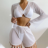 Γυναικείο λευκό σετ παραλίας δύο τεμαχίων - W0546-W0548 - Sellzone.bg Γυναικείο λευκό σετ παραλίας δύο τεμαχίων - W0546-W0548