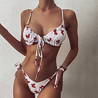 Γυναικείο μαγιό δύο τεμαχίων κόκκινο με πεταλουδίτσες - W0698-W0700 - Sellzone.bg Γυναικείο μαγιό δύο τεμαχίων κόκκινο με πεταλουδίτσες - W0698-W0700