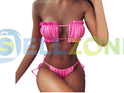 Μπικίνι μαγιό με push effect σε ροζ χρώμα - W0703