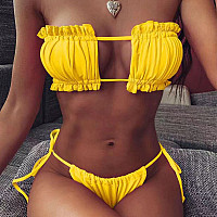 Μπικίνι μαγιό με εφέ push σε κίτρινο χρώμα - W0704 - Sellzone.bg Μπικίνι μαγιό με εφέ push σε κίτρινο χρώμα - W0704