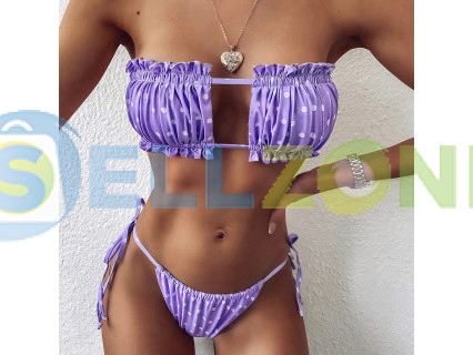 Μπικίνι μαγιό με εφέ push σε μωβ - W0710