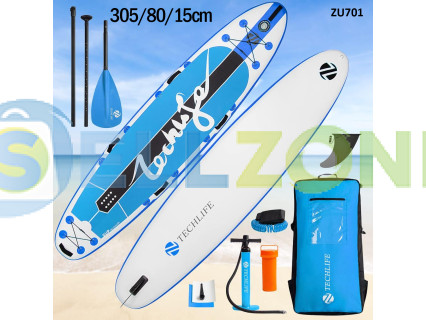 Φουσκωτή μπλε σανίδα Stand Up Paddle Board Techlife 10' – ZU701