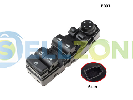 Μαύρη κονσόλα ηλεκτρικών παραθύρων 6 ακίδων για BMW 5 F10 F11 F07 5GT F06 - BB03