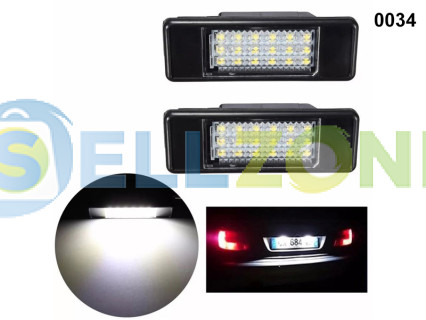 Δύο φώτα πινακίδων με διόδους LED για Peugeot Citroen - 0034