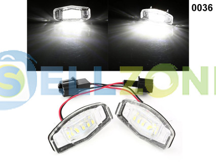LED ισχυρά φώτα πινακίδας εγγραφής για Honda Civic Rear Number - 0036