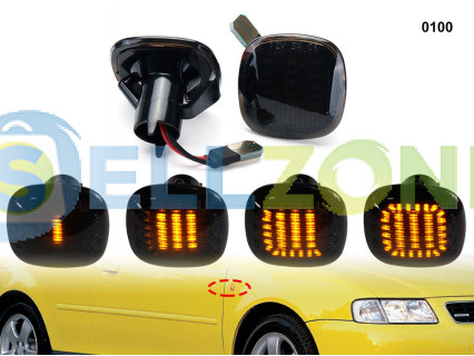 DYNAMIC LED Σετ Φλας Φτερού Φιμέ για Audi Seat Skoda - 0100