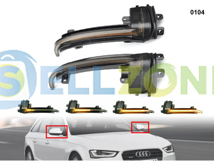DYNAMIC LED Σετ Φλας ενδείξεων στροφής για καθρέφτες Audi A4 A5 - 0104